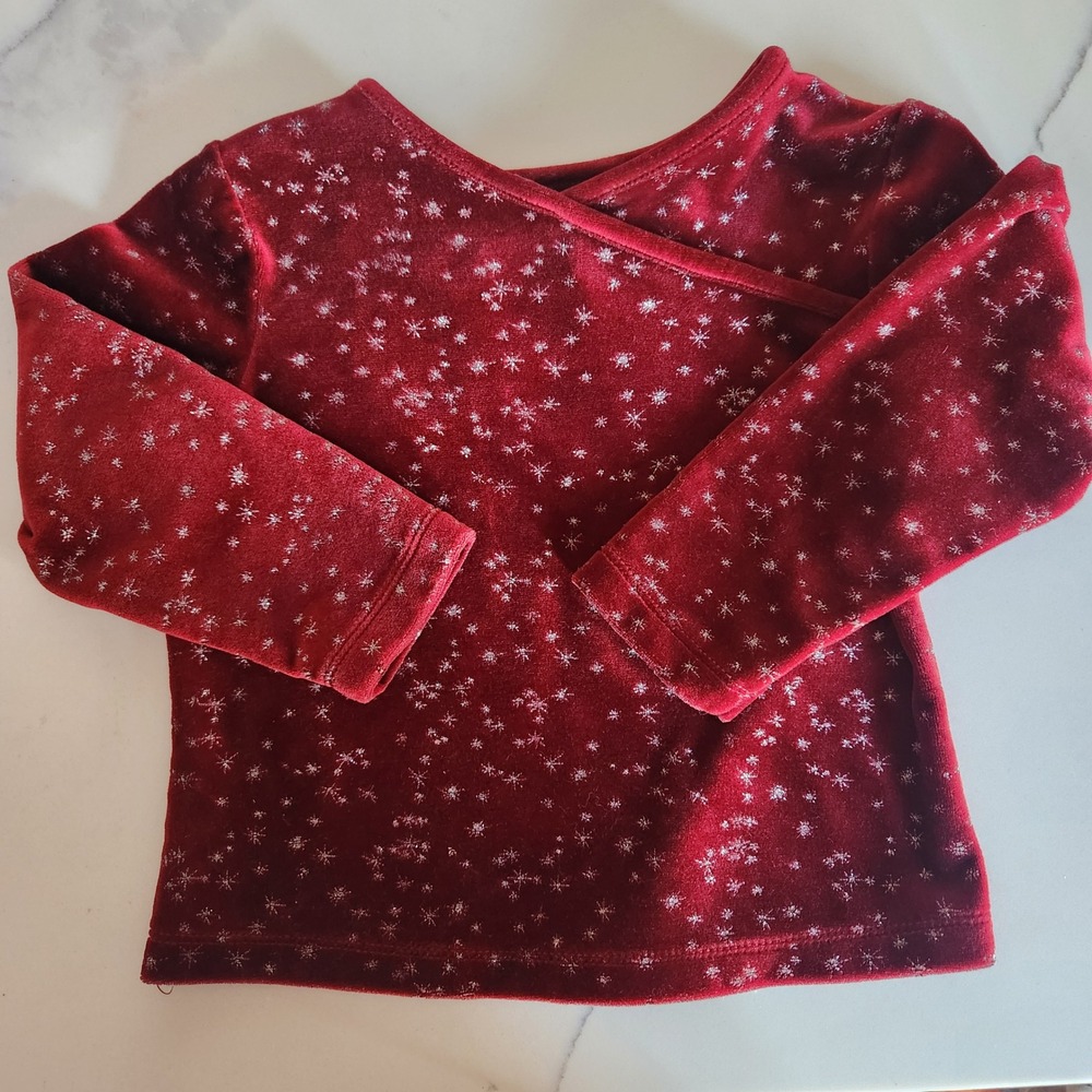 Vintage y2k‎ Just Friends Toddler Girls Red Velvet Snowflake Long Sleeve Size 3T